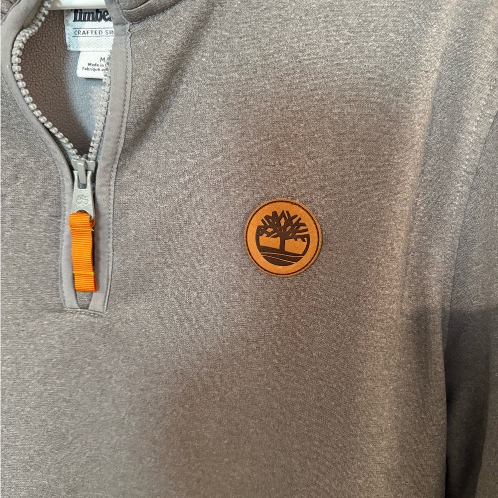 Timberland Gray Zip Up Sweater with Stand-Up Collar - Picture 2 of 6